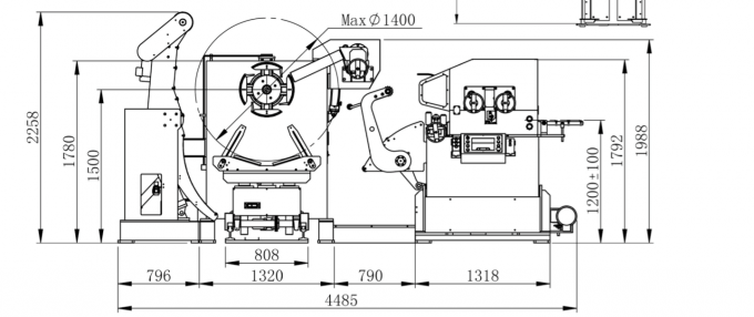 0.6 - 6.0 Mm Thickness 3 In 1 Coil Feeding Line Coil Feeder Machine For Auto Parts