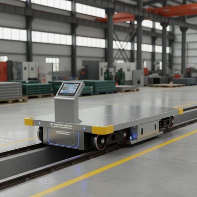 AGV Smart Rail Transfer Cart o pojemności ładunkowej 10 ton, prędkości przesyłania 30 m/min i zasilanie bateryjne do automatyzacji przemysłowej